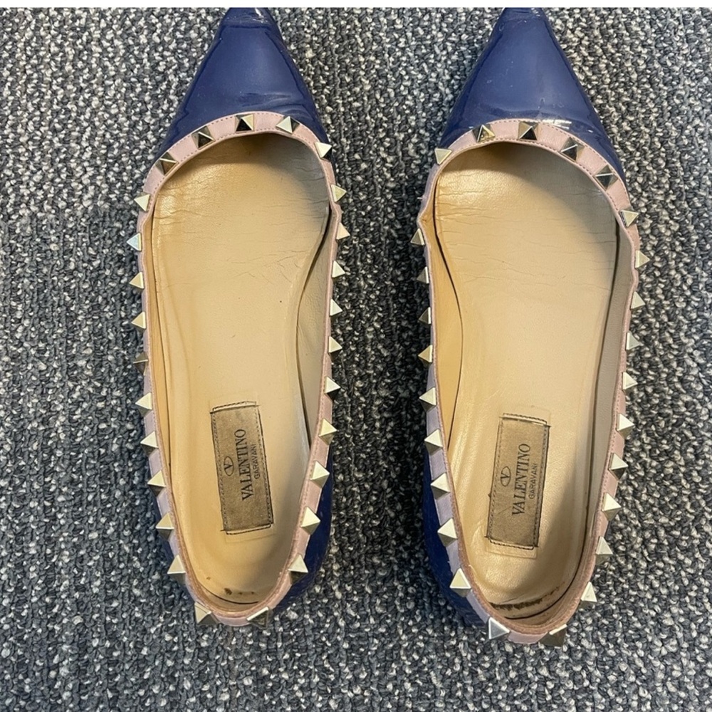 Valentino Blue Rockstud Flats